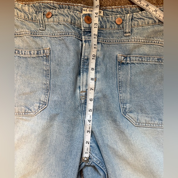 Free People We The Free Palmer Jeans Denim Cuffed Wide Leg Size 32 - Picture 10 of 12